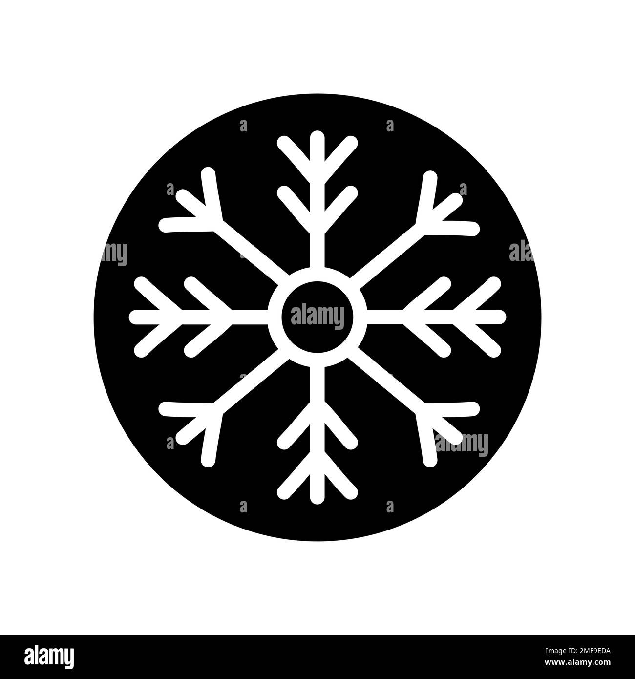 Symbol für die Farblinie der Schneeflocke. Geometrische Verzierung. Festliche Dekoration. Stimmungsvoller Eiskristall Stock Vektor
