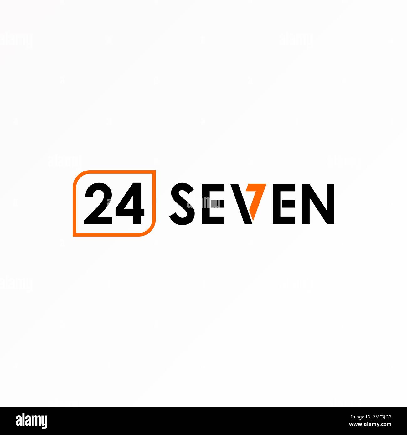 Einfache Zahl 24 und Buchstabe 7 ohne serifenfarbene Schrift Bildgrafik Symbol Logo Design abstraktes Konzept Vektormaterial. Initiale oder Wortmarke Stock Vektor
