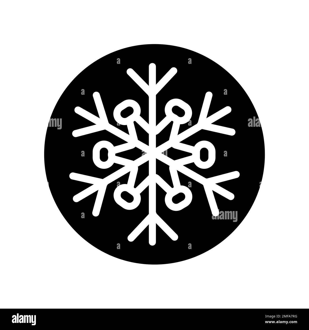 Symbol für die Farblinie der Schneeflocke. Geometrische Verzierung. Festliche Dekoration. Stimmungsvoller Eiskristall Stock Vektor