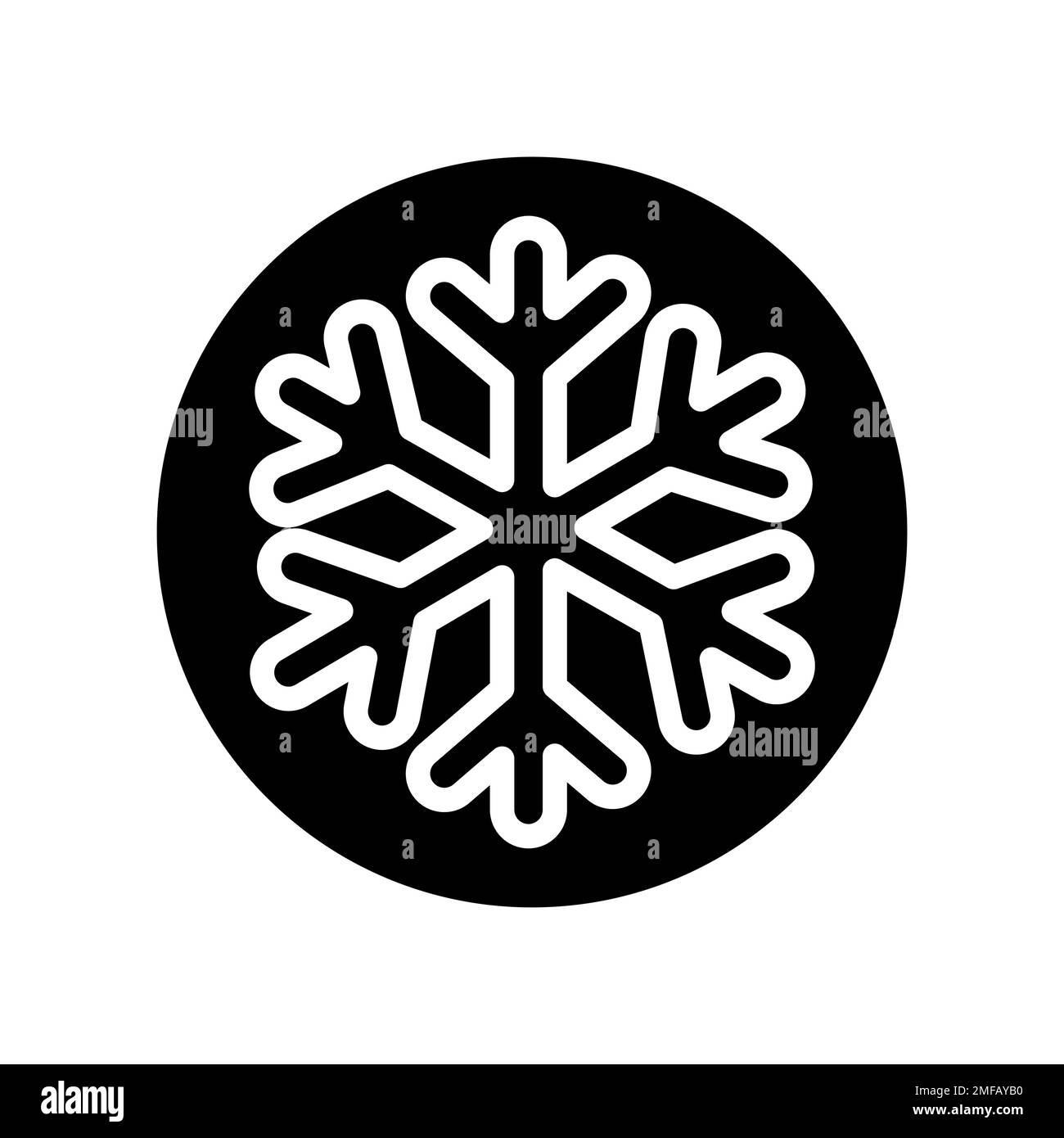 Symbol für die Farblinie der Schneeflocke. Geometrische Verzierung. Festliche Dekoration. Stimmungsvoller Eiskristall Stock Vektor