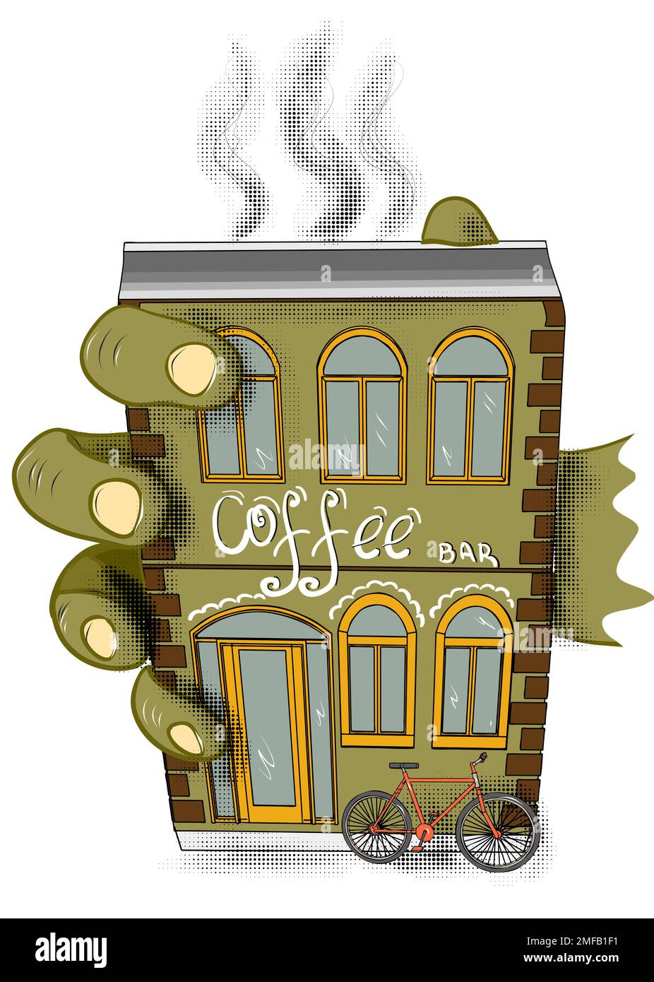Abstrakte Tasse Kaffee Vektor Illustration isoliert Stock Vektor