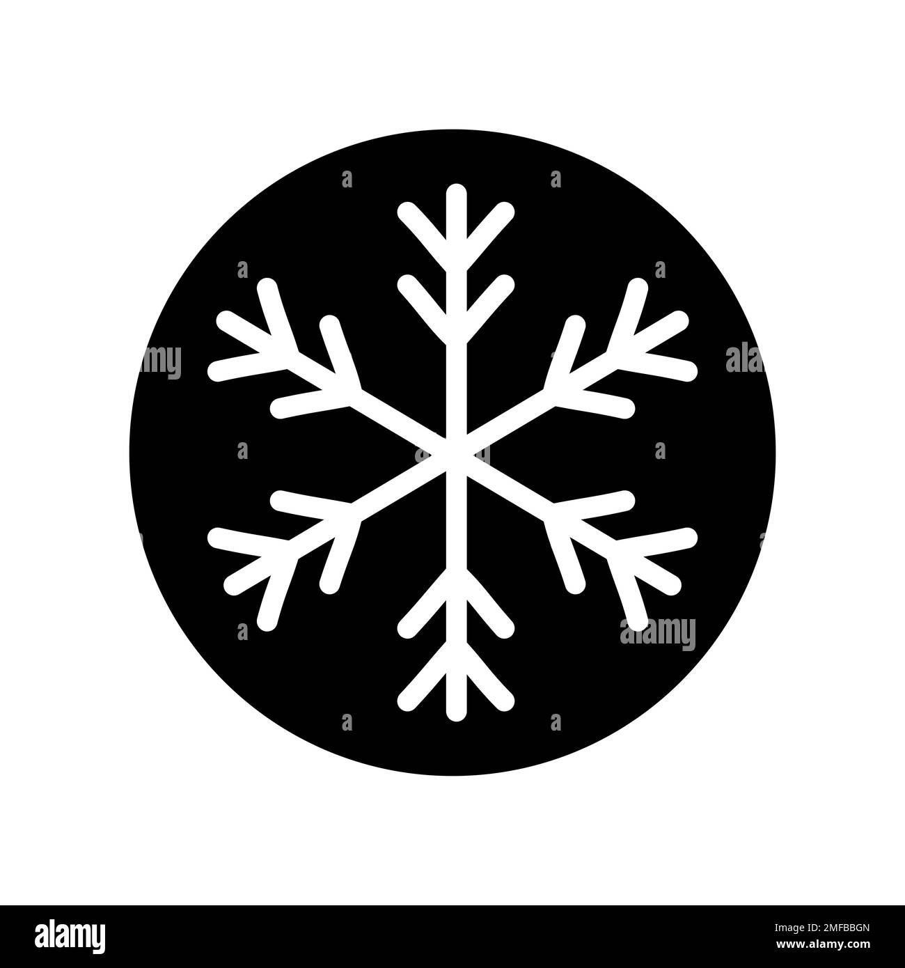 Symbol für die Farblinie der Schneeflocke. Geometrische Verzierung. Festliche Dekoration. Stimmungsvoller Eiskristall Stock Vektor