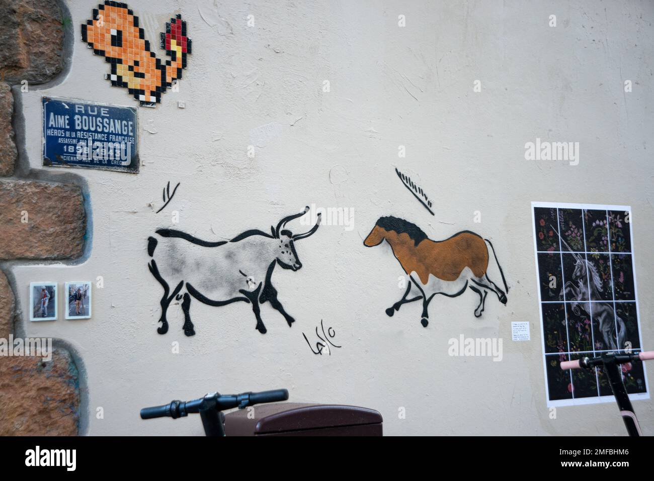 Straßenkunst in Lyon, Frankreich Stockfoto