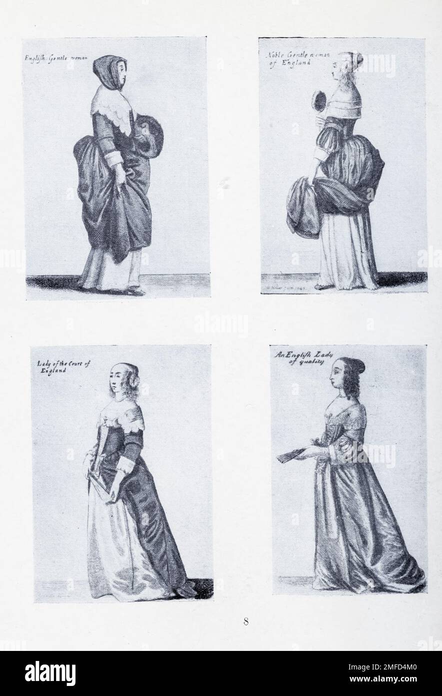 Die Serie von 32 Halbtonreproduktionen von Gravuren von Hollar Wenceslaus Hollar (23. Juli 1607 – 25. März 1677) war ein erfolgreicher und erfolgreicher böhmischer Grafiker des 17. Jahrhunderts, der einen Großteil seines Lebens in England verbrachte. AUCH BEKANNT als Wenzel Hollar; und Václav Hollar Er ist besonders bekannt für seine Gravuren und Gravuren. Er wurde in Prag geboren, starb in London, aus dem Buch " English Costume " von Dion Clayton Calthrop, 1878-1937 Publication date 1907 Publisher London, A. & C. Black Stockfoto