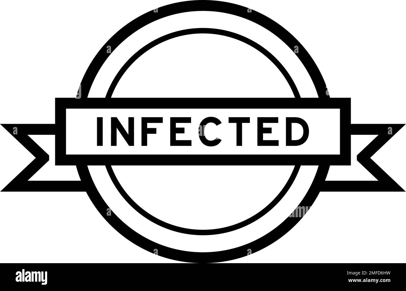 Vintage schwarz Farbe rund Label Banner mit Wort infiziert auf weißem Hintergrund Stock Vektor