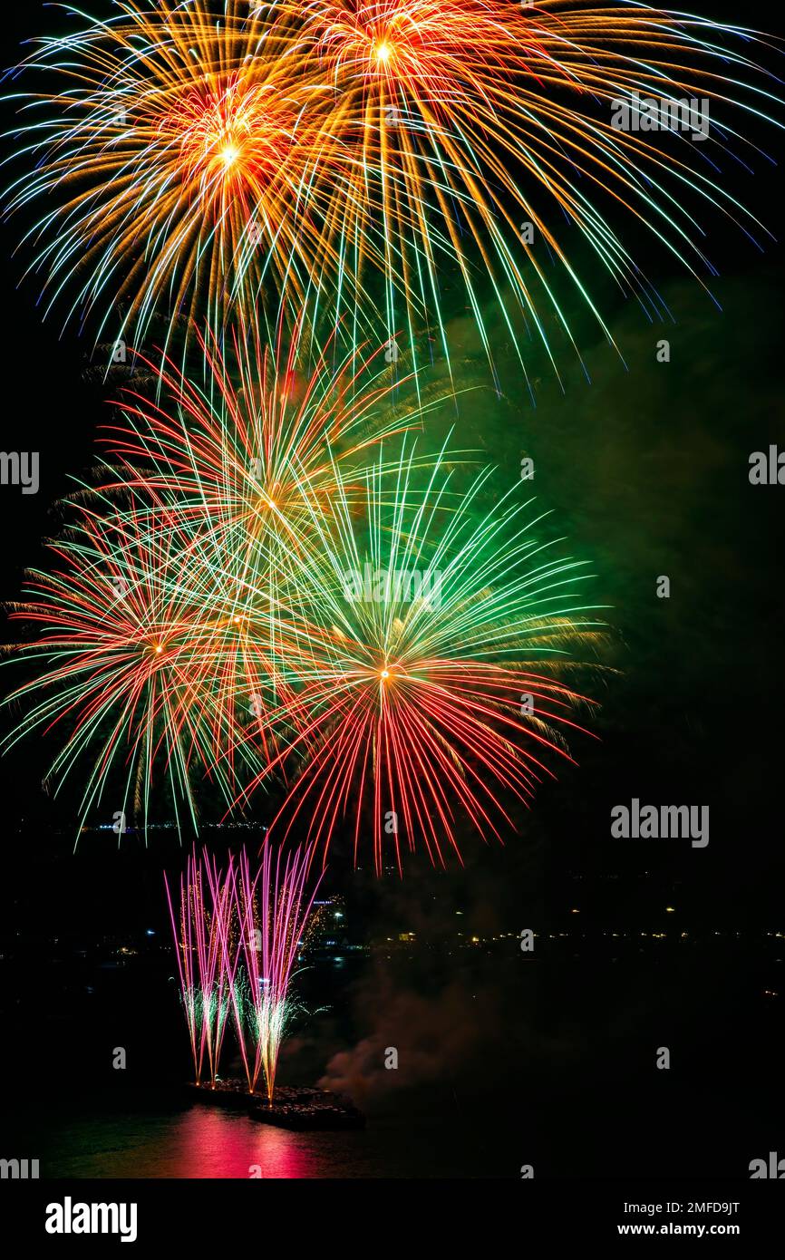 Internationales Feuerwerk, Pattaya, Chonburi, Thailand Stockfoto