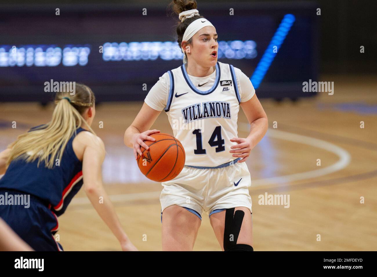 Villanova forward Brianna Herlihy (14) in action during an NCAA college basketball game against UConn, Tuesday, Dec. 22, 2020, in Villanova, Pa. (AP Photo/Laurence Kesterson) Stockfoto