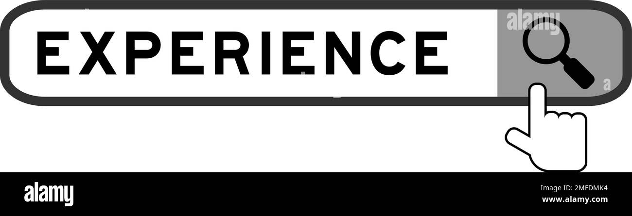 Suchen Sie Banner in Word mit einem Lupensymbol auf weißem Hintergrund Stock Vektor