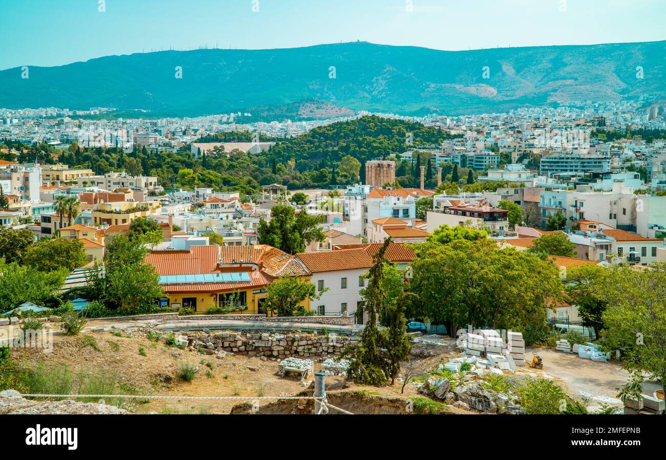 Panoramablick auf Athen, Griechenland Stockfoto