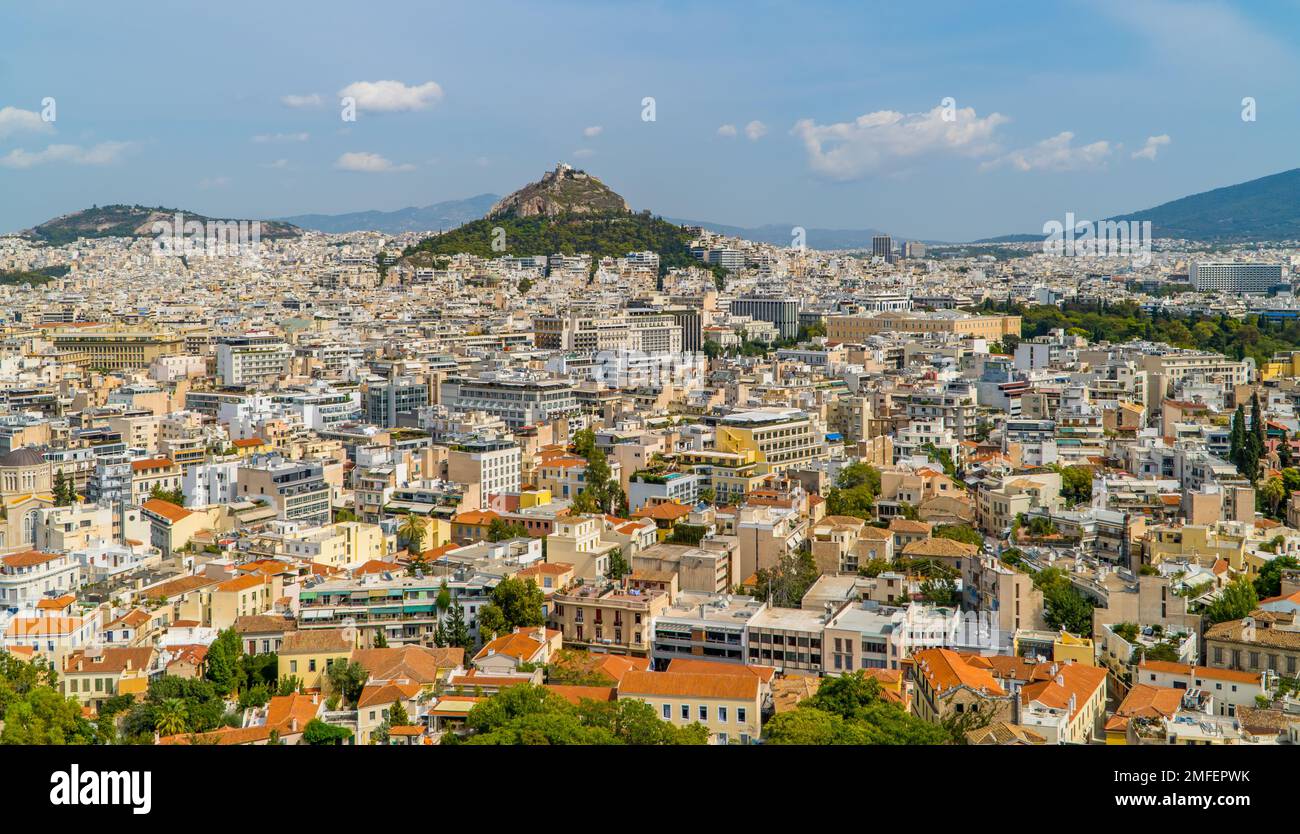 Panoramablick auf Athen, Griechenland Stockfoto
