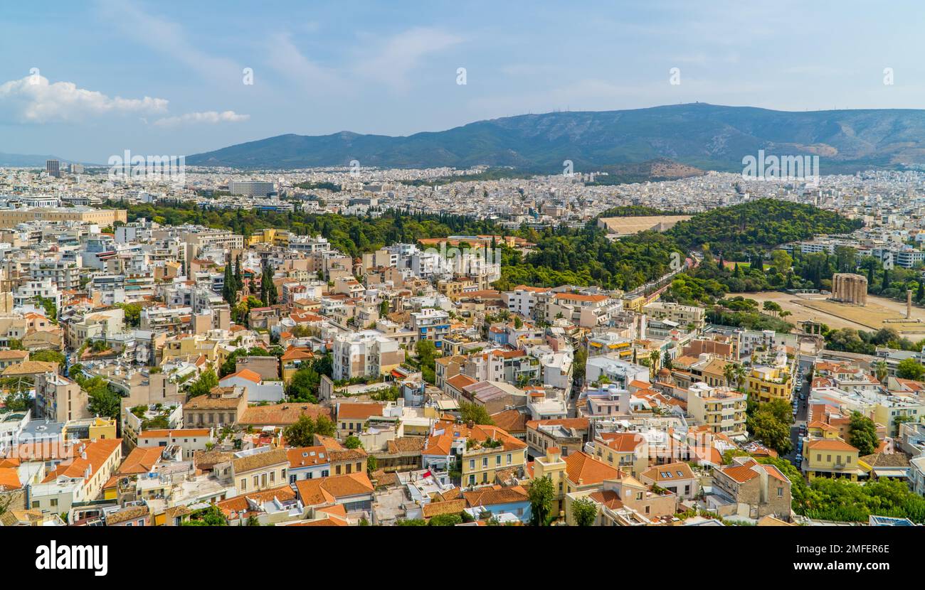 Panoramablick auf Athen, Griechenland Stockfoto