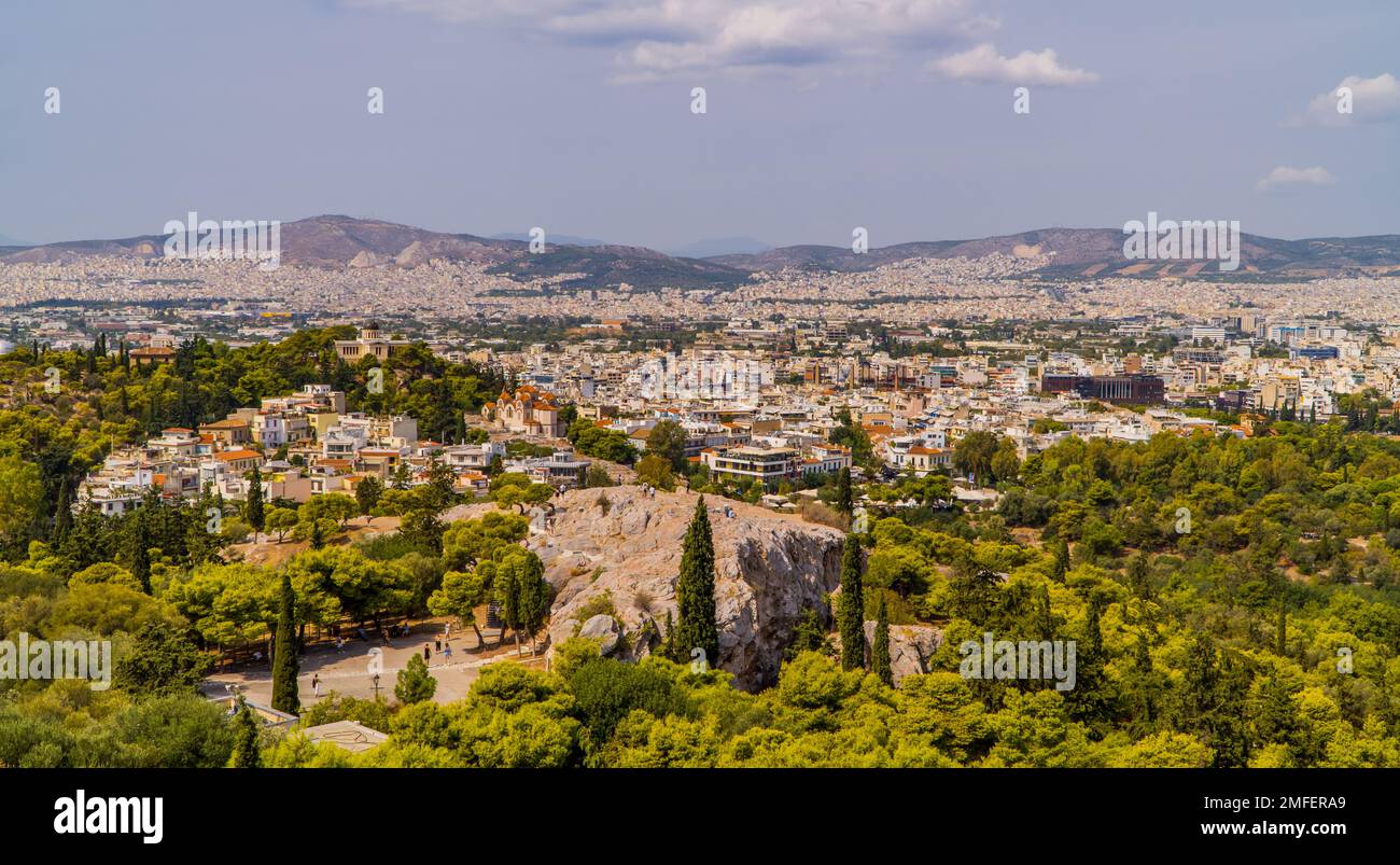 Panoramablick auf Athen, Griechenland Stockfoto