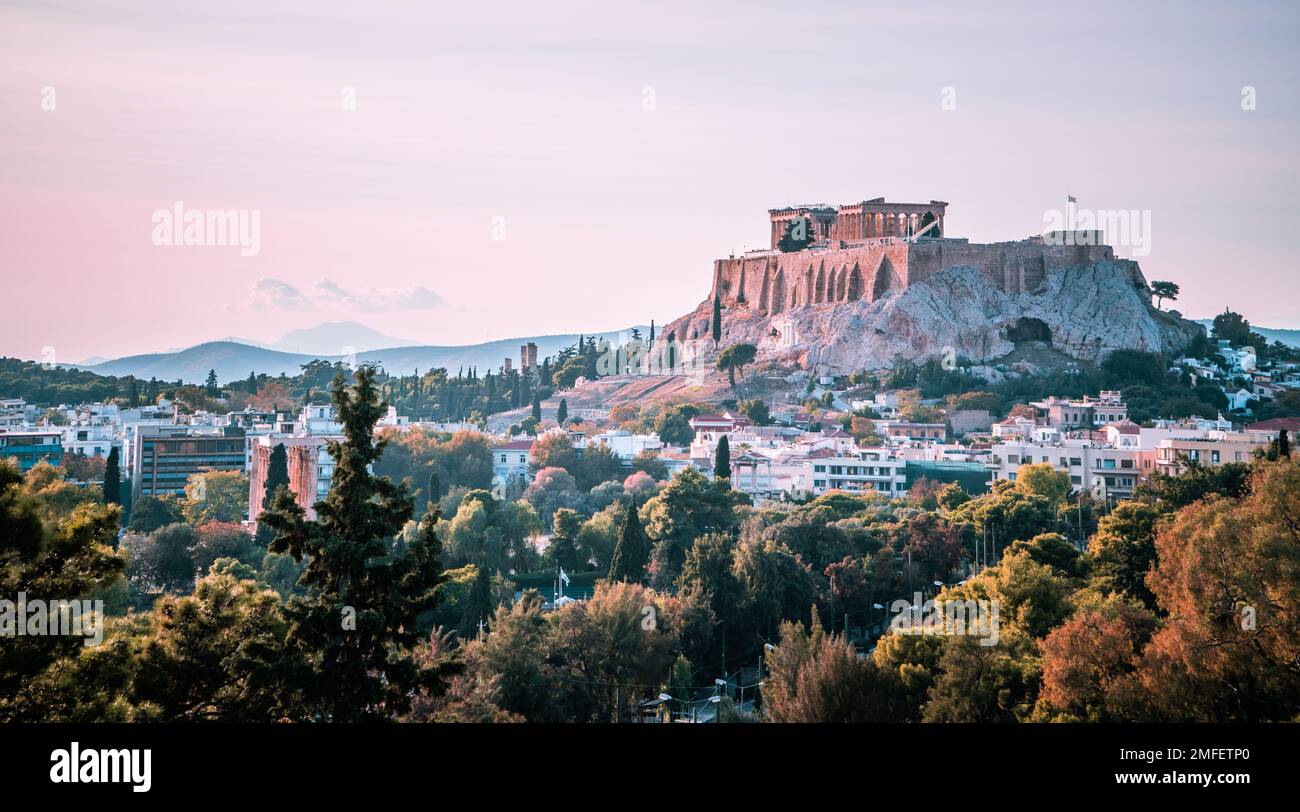 Panoramablick auf Athen, Griechenland Stockfoto