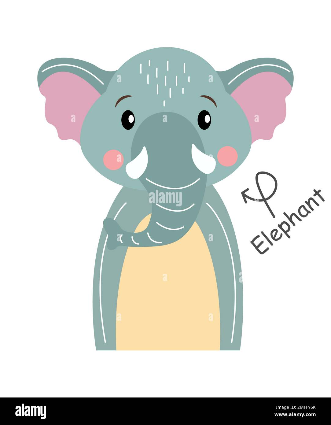 Elefant. Zeichentrickfigur. Vector . Stock Vektor