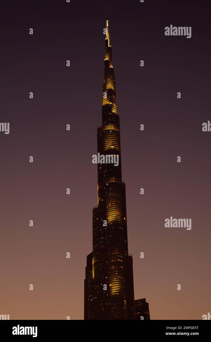Burj Khalifa bei Nacht Stockfoto