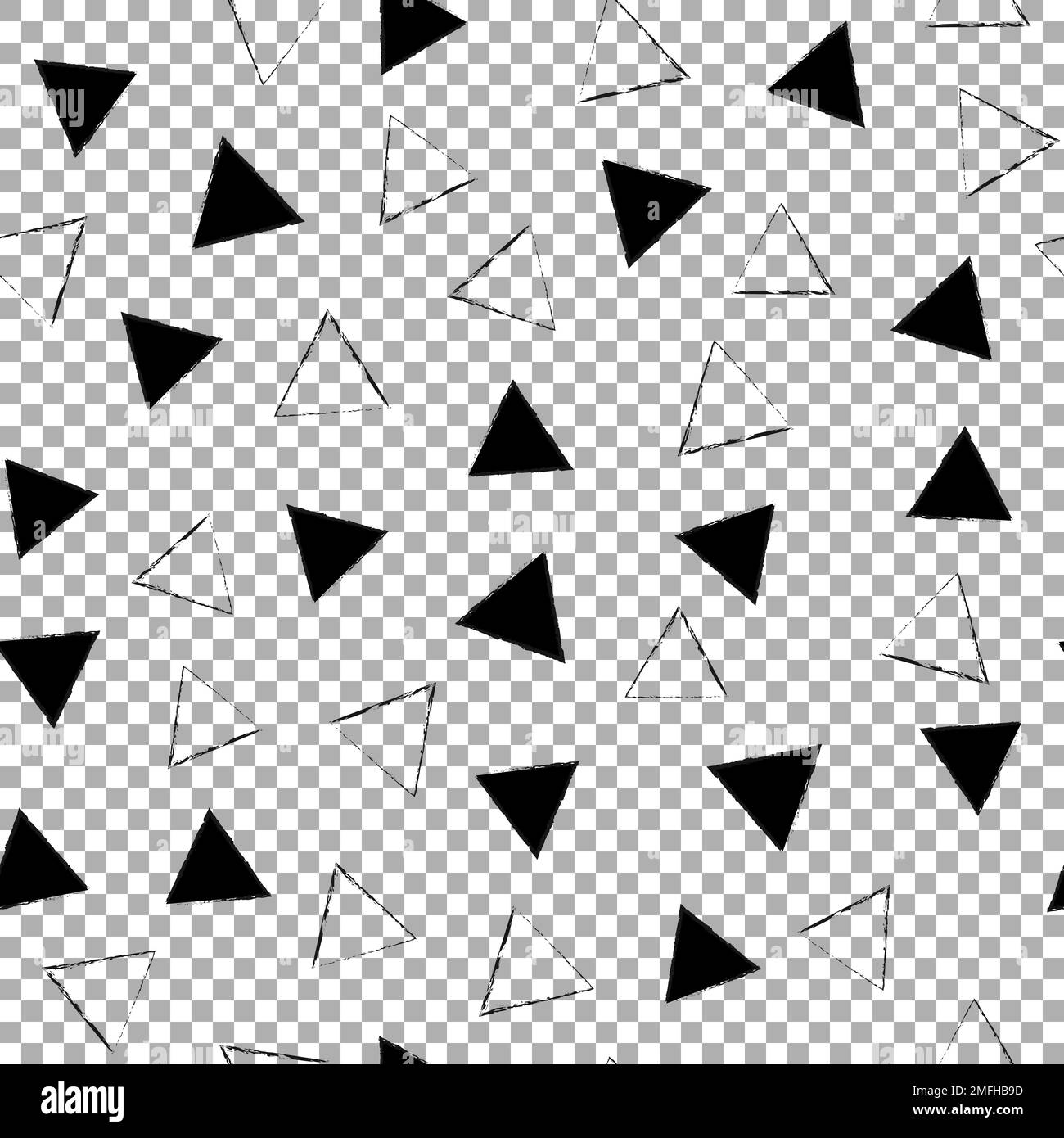 Schwarz-weißer Grunge abstraktes nahtloses Muster mit Dreiecken. Grunge Dreiecke Hintergrund Stock Vektor