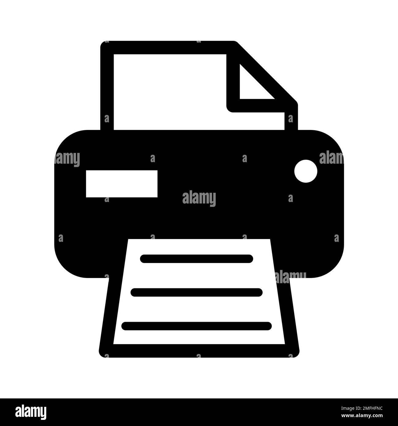 Drucker Dokument Web-Symbol, Ausdruck Maschine Technologie flache Zeichen Vektor Illustration . Stock Vektor