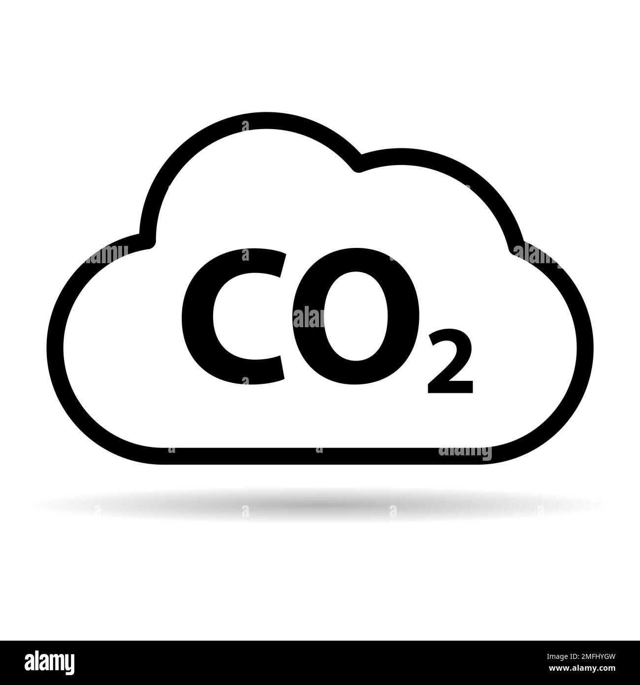 CO2 Reduzieren Wolke Symbol Schatten, saubere globale Emission, Umwelt Öko-Design Symbol Vektor Illustration . Stock Vektor