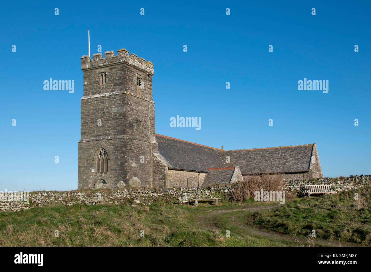 St. Materiana Church, Tintagel, Cornwall, Großbritannien Stockfoto