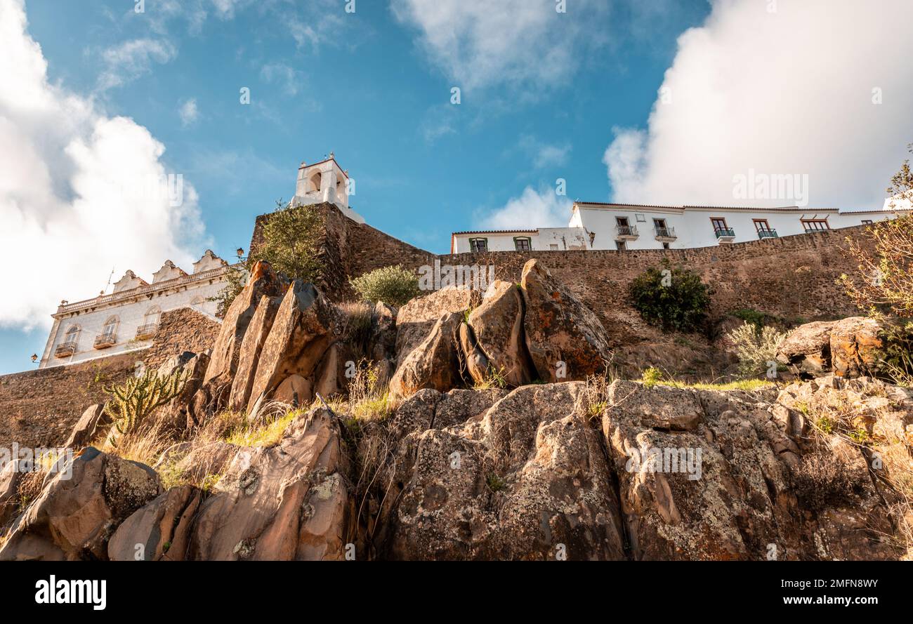 Detailansicht der Stadt Mertola in Alentejo Portugal Stockfoto