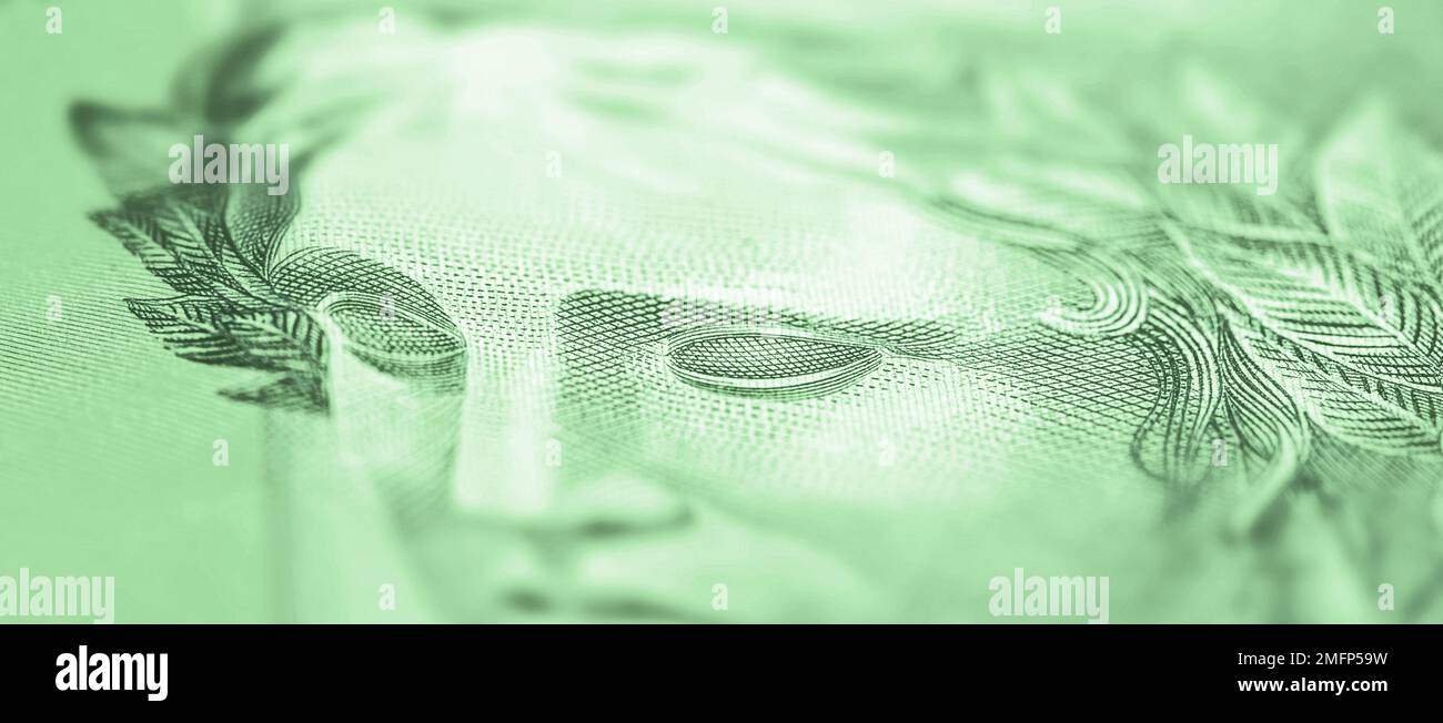 Bargeld, brasilianisches Geld, das echt genannt wird, von der Bank abgehoben. Ersparnisse und Sparmünzen. Stockfoto