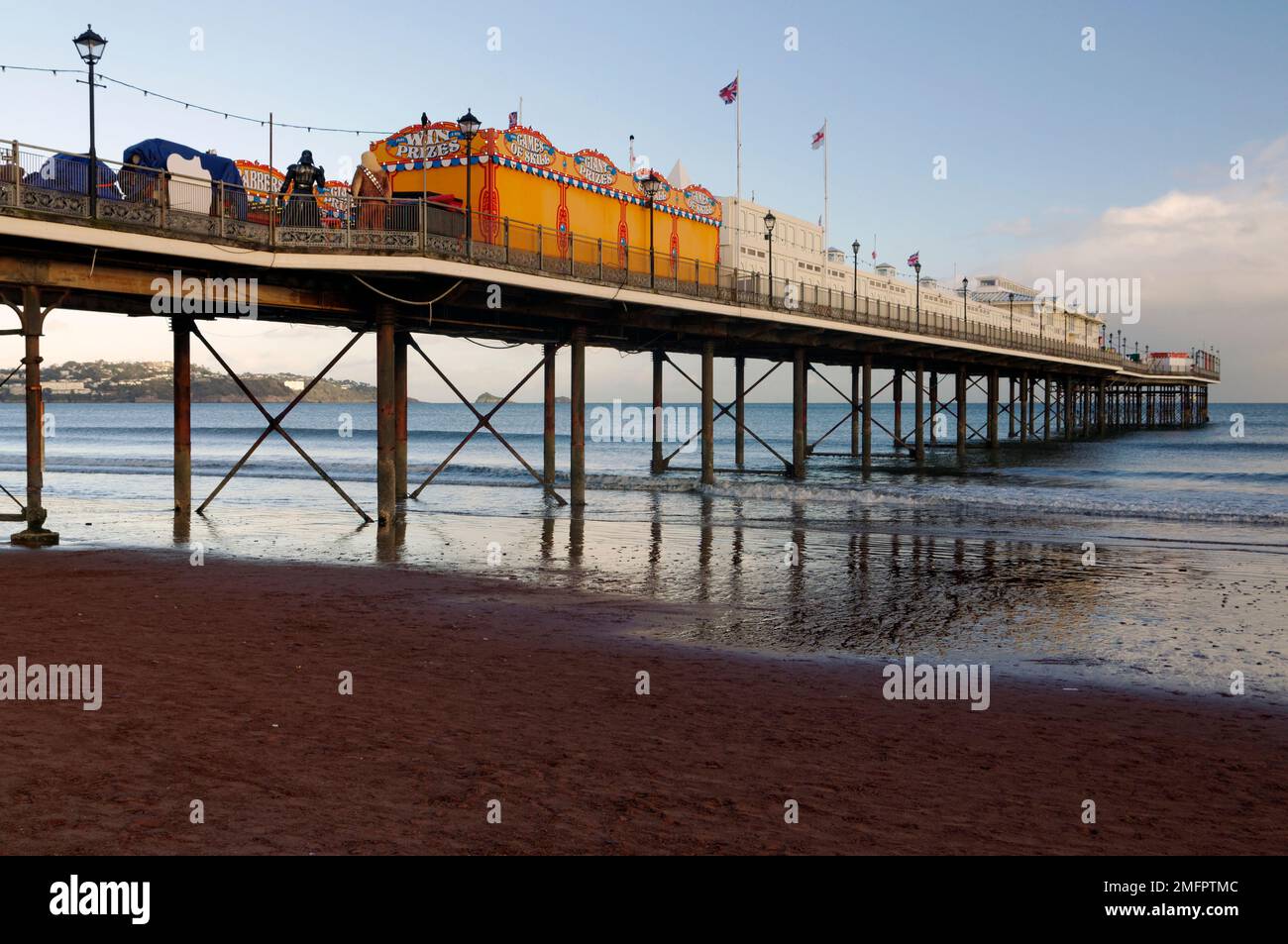Paington Sand und Pier, Paignton, South Devon, England. Stockfoto