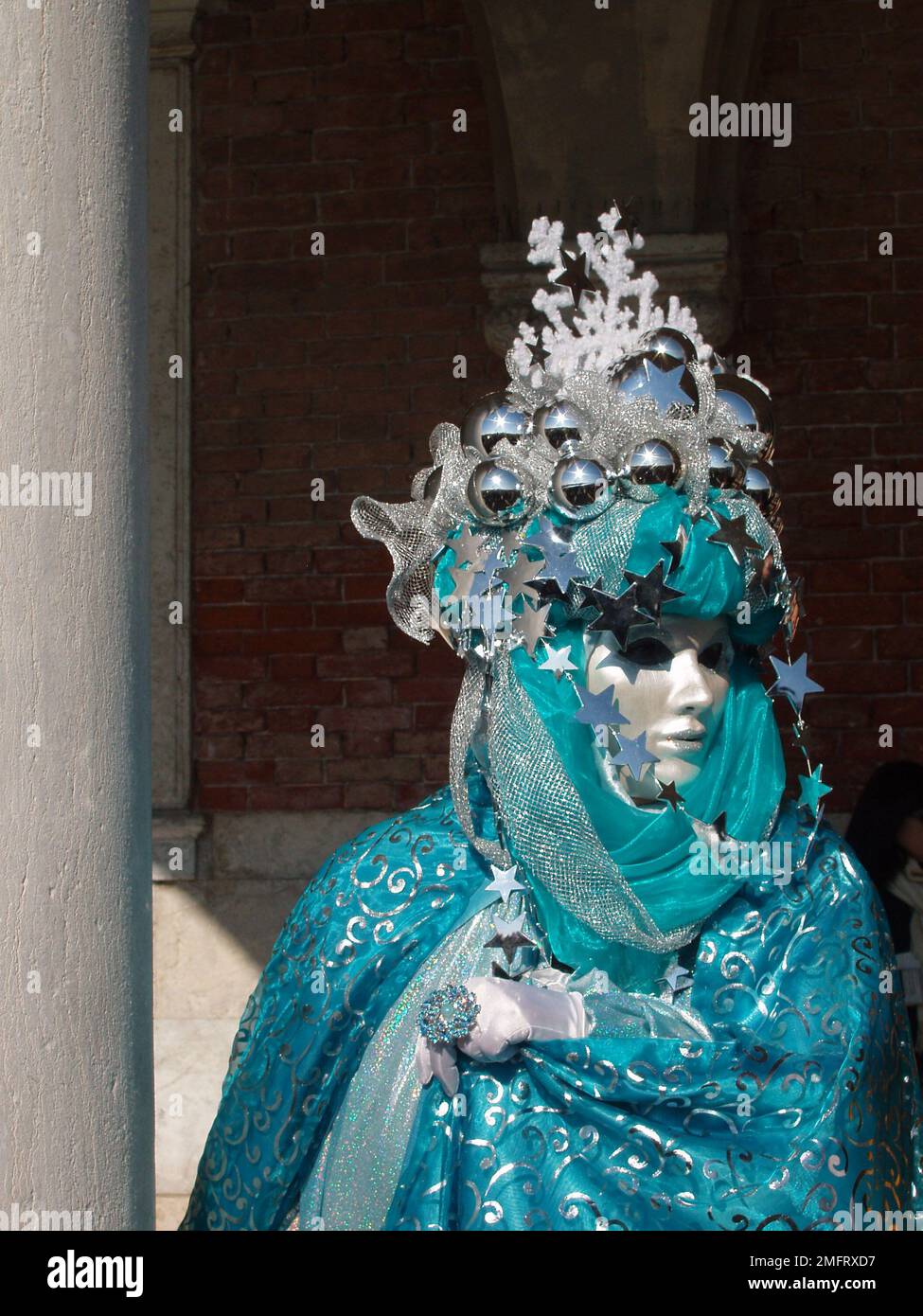 Venedig Maske Silber und Türkis für Schnee, Venedig, Italien - Wildnis 10. 2008 Stockfoto
