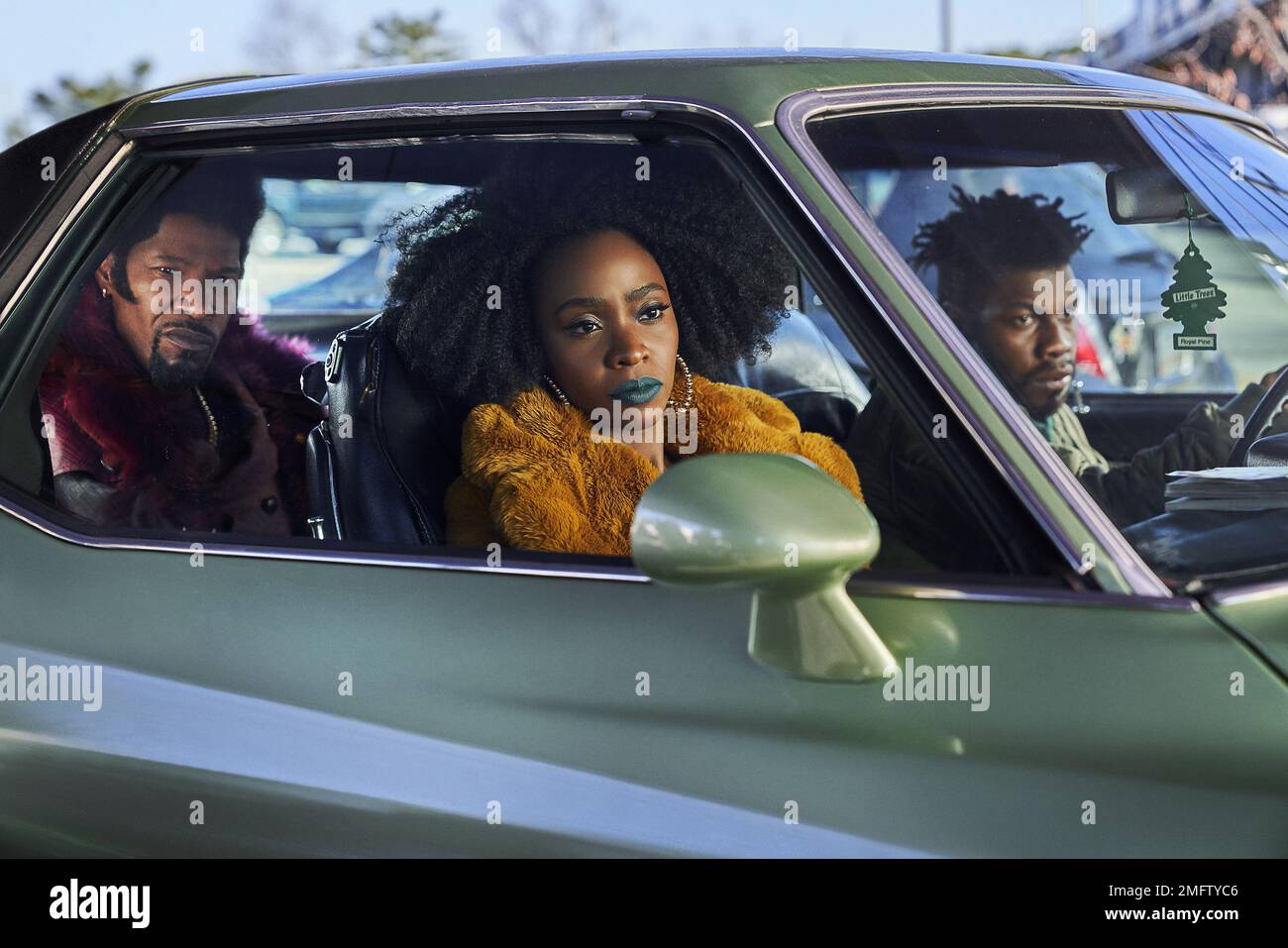 Sie Klonten Tyrone Jamie Foxx, Teyonah Parris, John Boyega Stockfoto
