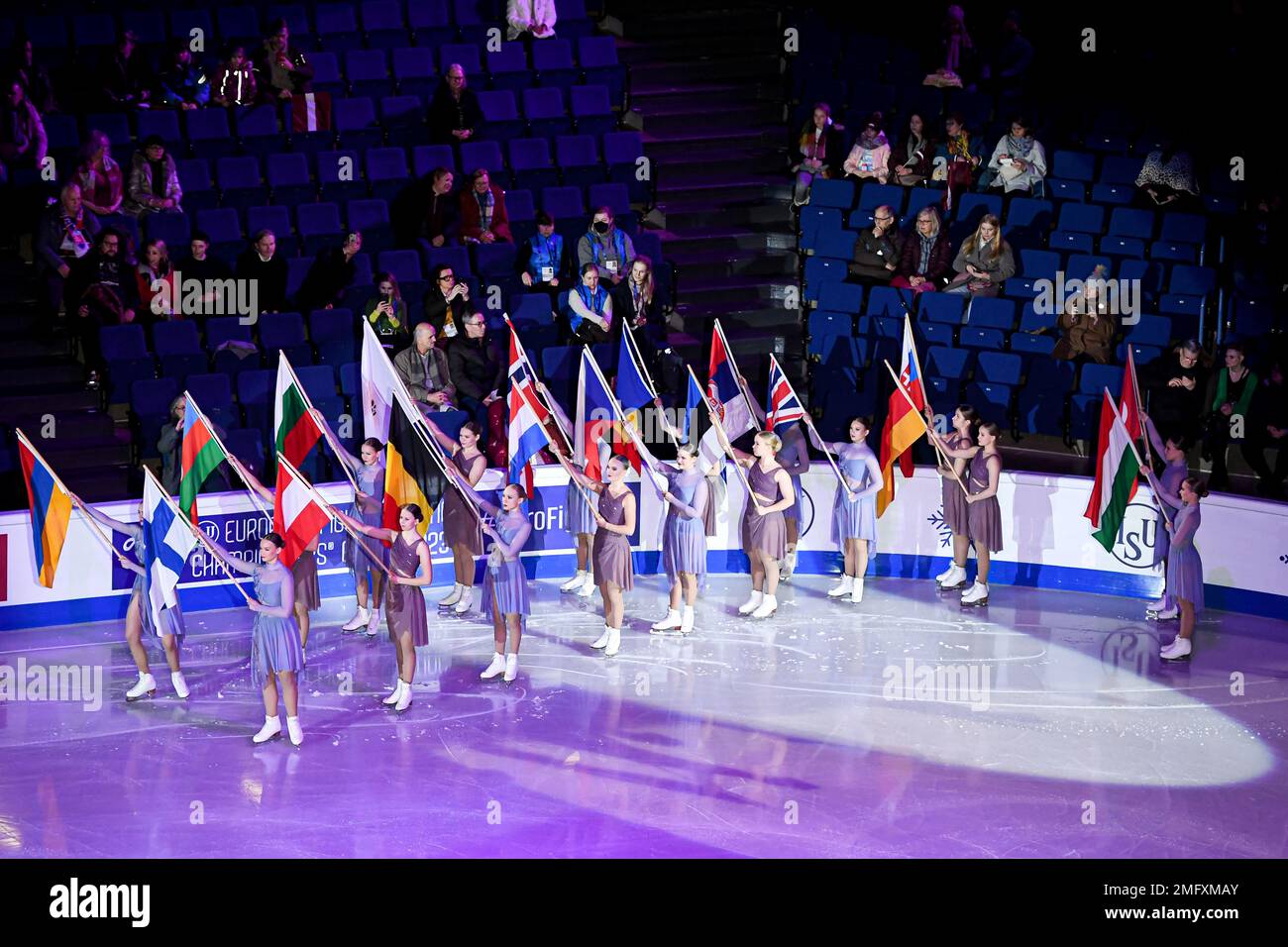 Espoo, Finnland. 25. Januar 2023. Eröffnungszeremonie bei der ISU European Figure Skating Championships 2023 in Espoo Metro Areena am 25. Januar 2023 in Espoo, Finnland. Kredit: Raniero Corbelletti/AFLO/Alamy Live News Stockfoto
