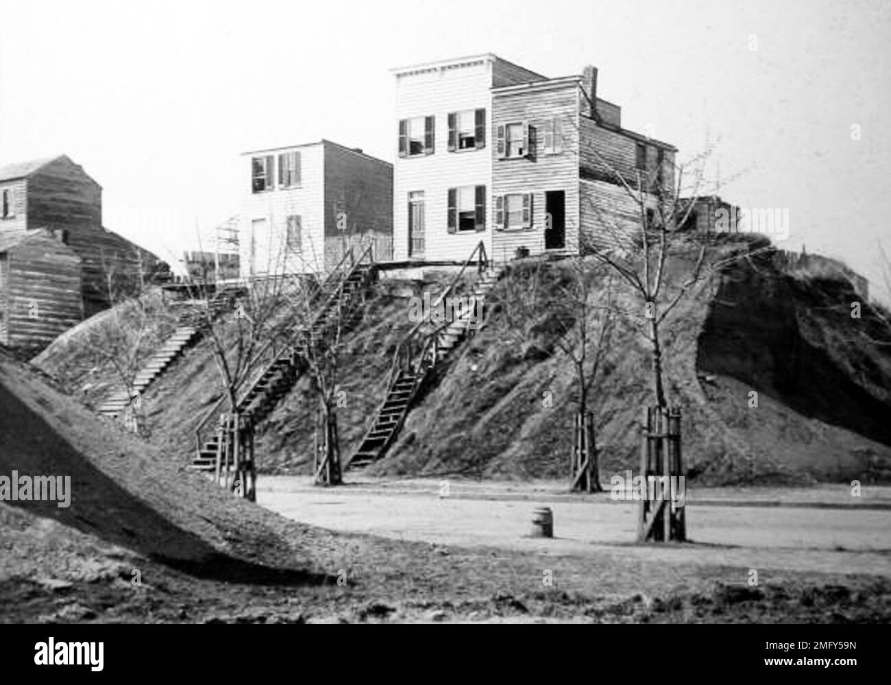 Eine abgestufte Straße in Washington DC, USA, viktorianische Zeit Stockfoto