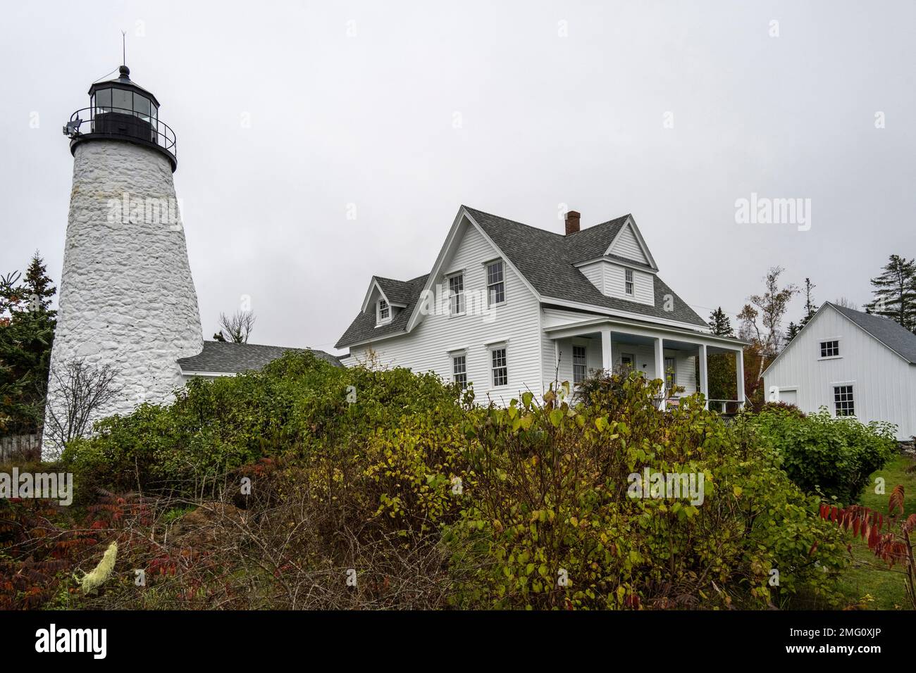 Dice oder Dyce Head Light in Castine, Maine Stockfoto