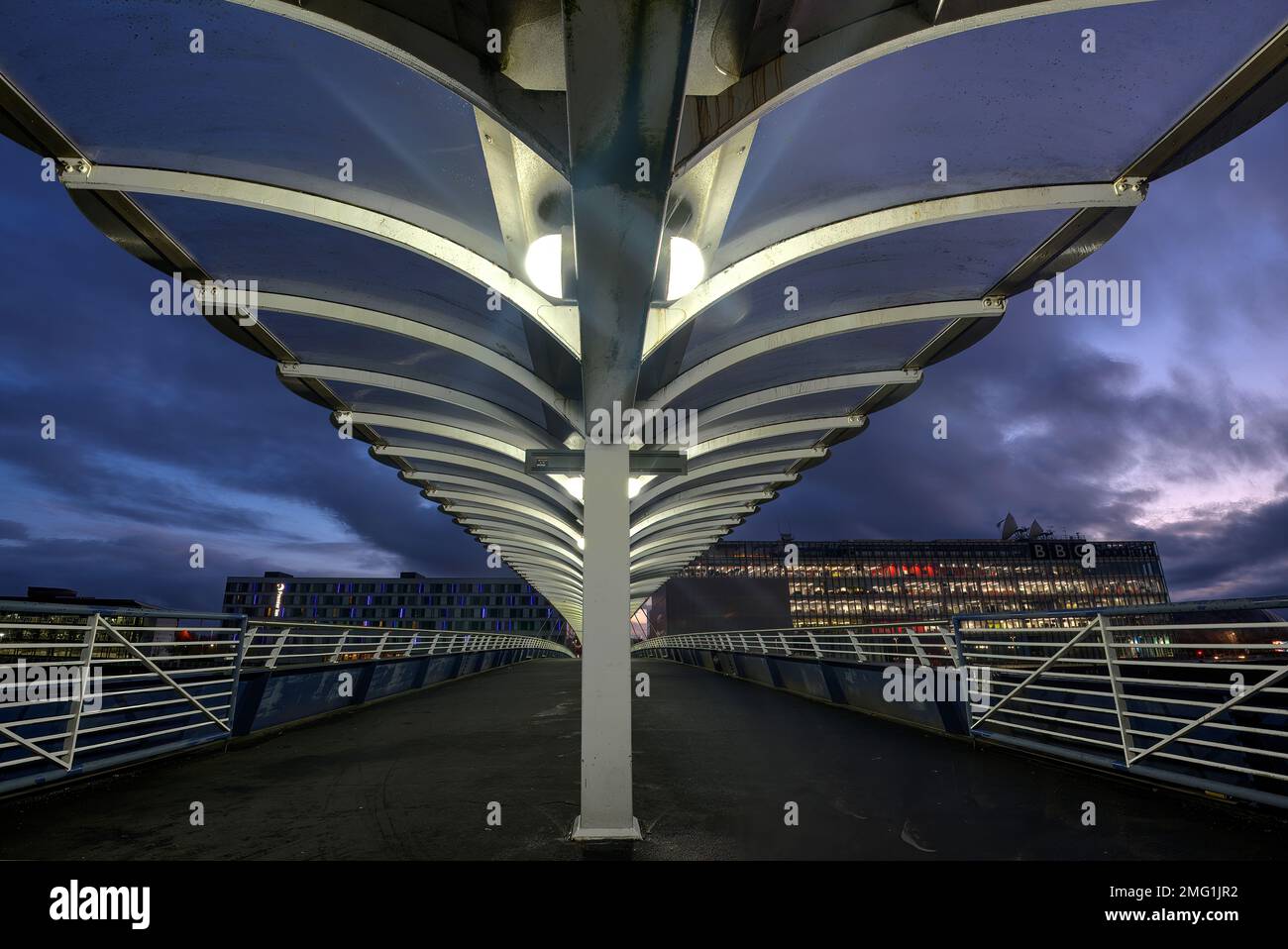 Bells Bridge über den Fluss Clyde, Glasgow, Schottland Stockfoto