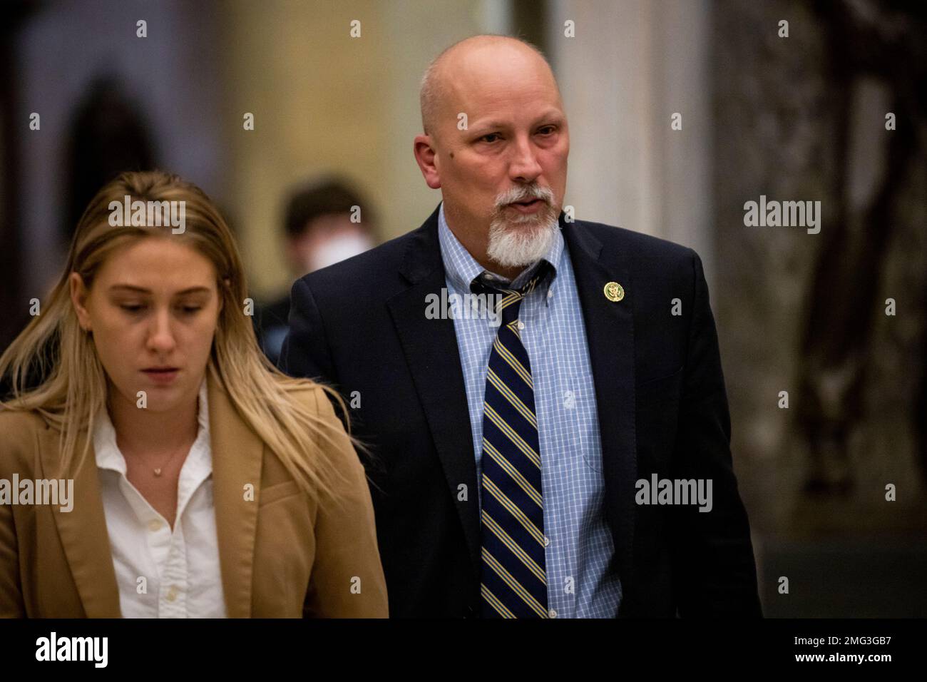 Washington, Usa. 25. Januar 2023. DER US-Repräsentant Chip Roy (R-TX), ein Mitglied der rechtsextremen Freedom Caucus, begibt sich am 25. Januar 2023 zur Abstimmung über Capitol Hill in Washington DC auf das Wort des Repräsentantenhauses. (Foto: Samuel Corum/Sipa USA) Guthaben: SIPA USA/Alamy Live News Stockfoto