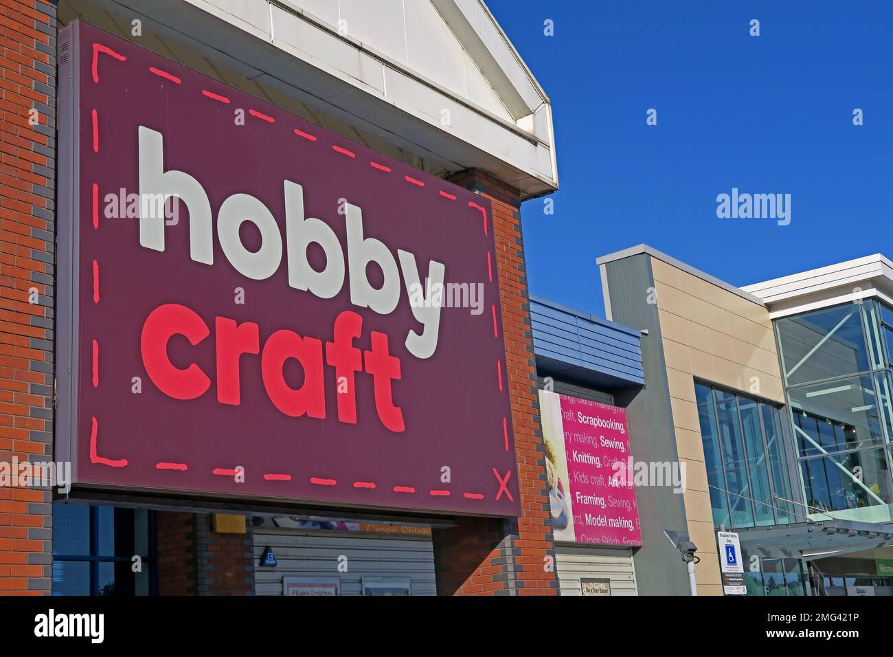 HobbyCraft, JunctionNINE Retail Park, Warrington, Cheshire, England, UK, WA2 8TW Stockfoto