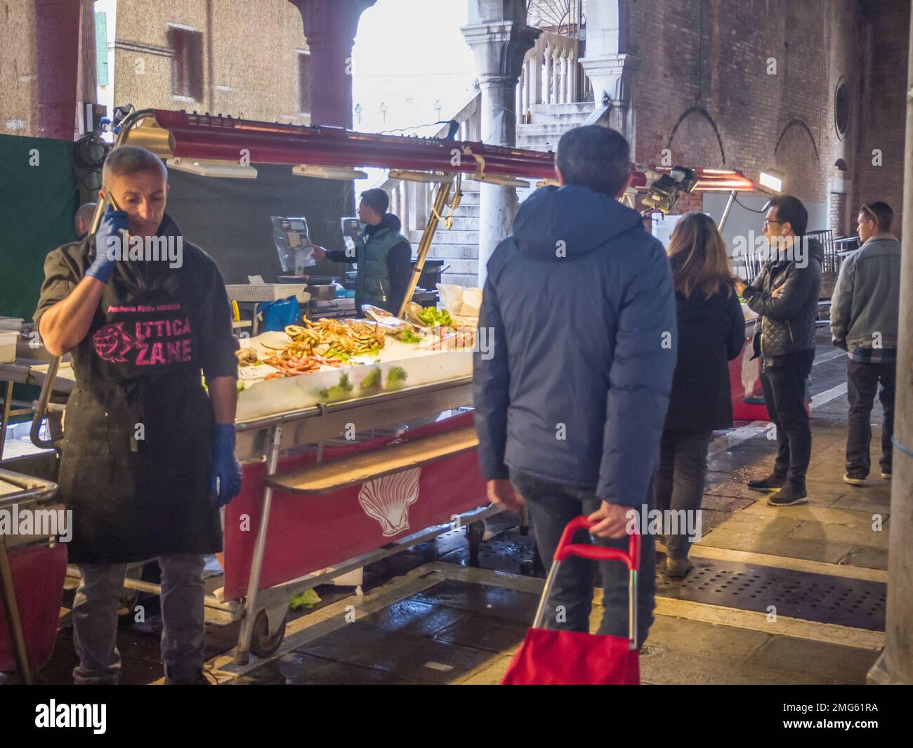 Rialto Fischmarkt Venedig Italien Stockfoto