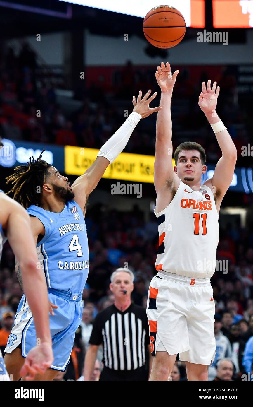 Syracuse guard Joseph Girard III (11) shoots over North Carolina guard