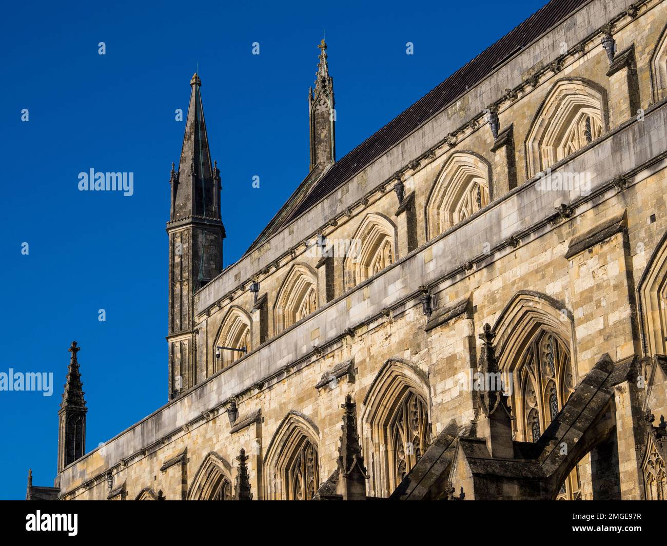 Gothic, Winchester Cathedral, Winchester, England, Großbritannien, GB. Stockfoto