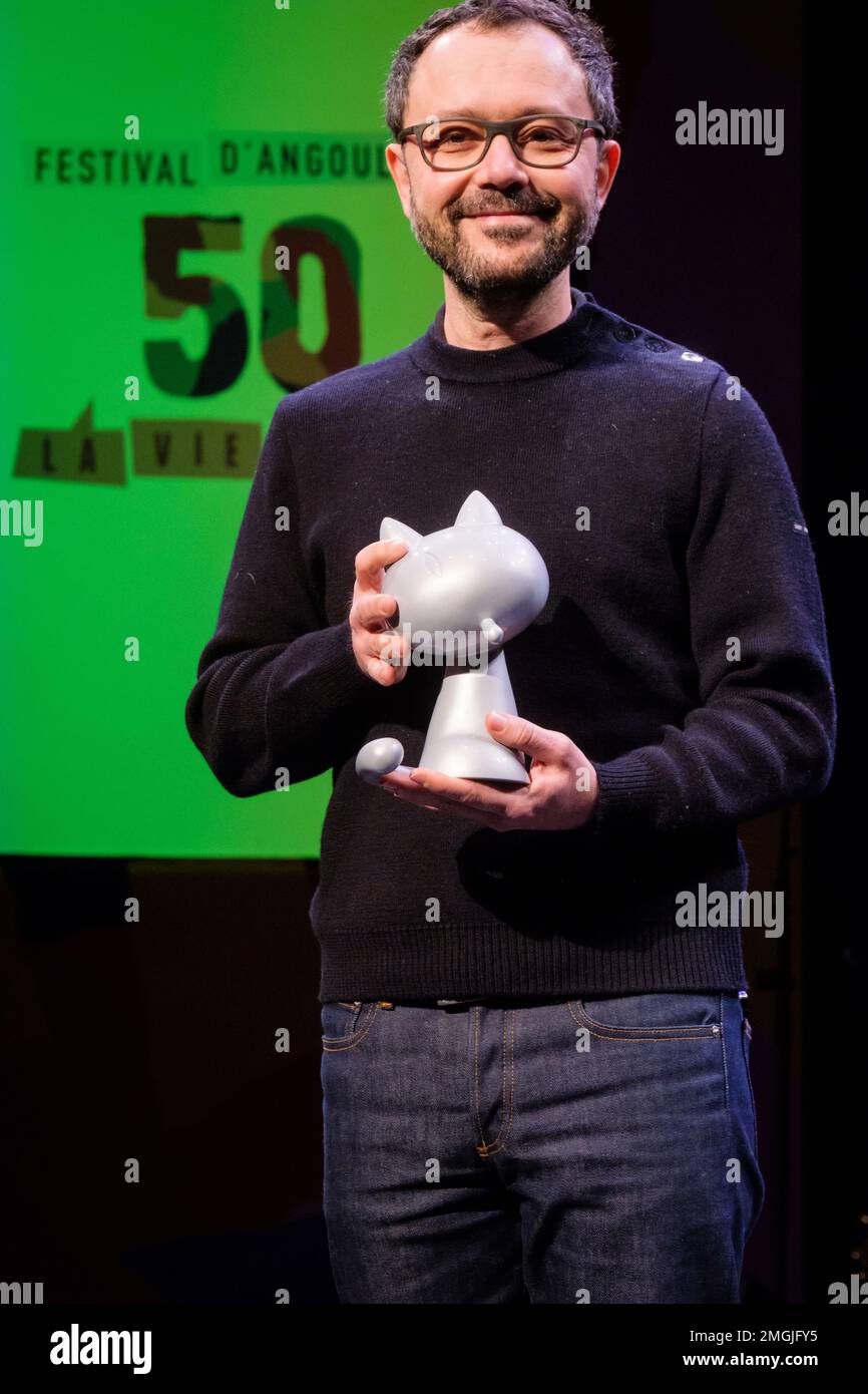 Riad Sattouf, Gewinner des „Grand Prix de la ville d'Angoulême“ (Hauptpreis), nimmt an der Eröffnungsnacht des Angoulême International 50. Teil Stockfoto
