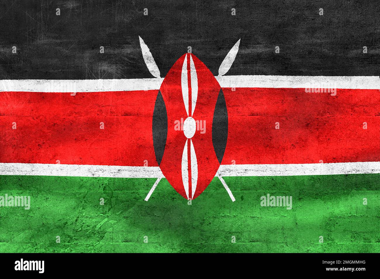 Kenya Flagge - realistische wehende Stoffflagge Stockfoto