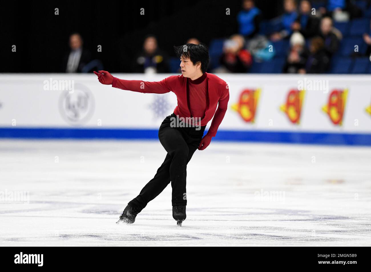 Adam SIAO HIM FA (FRA) während des Men Short Program bei der ISU European Figure Skating Championships 2023 in Espoo Metro Areena am 25. Januar 2023 in Espoo, Finnland. (Foto: Raniero Corbelletti/AFLO) Stockfoto