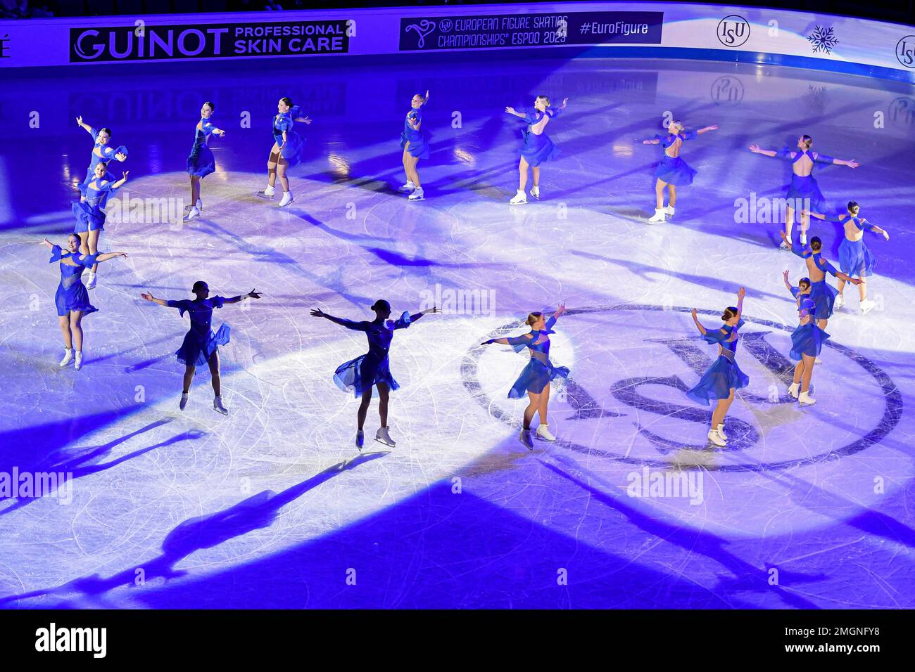 Eröffnungszeremonie bei der ISU European Figure Skating Championships 2023 in Espoo Metro Areena am 25. Januar 2023 in Espoo, Finnland. Kredit: Raniero Corbelletti/AFLO/Alamy Live News Stockfoto