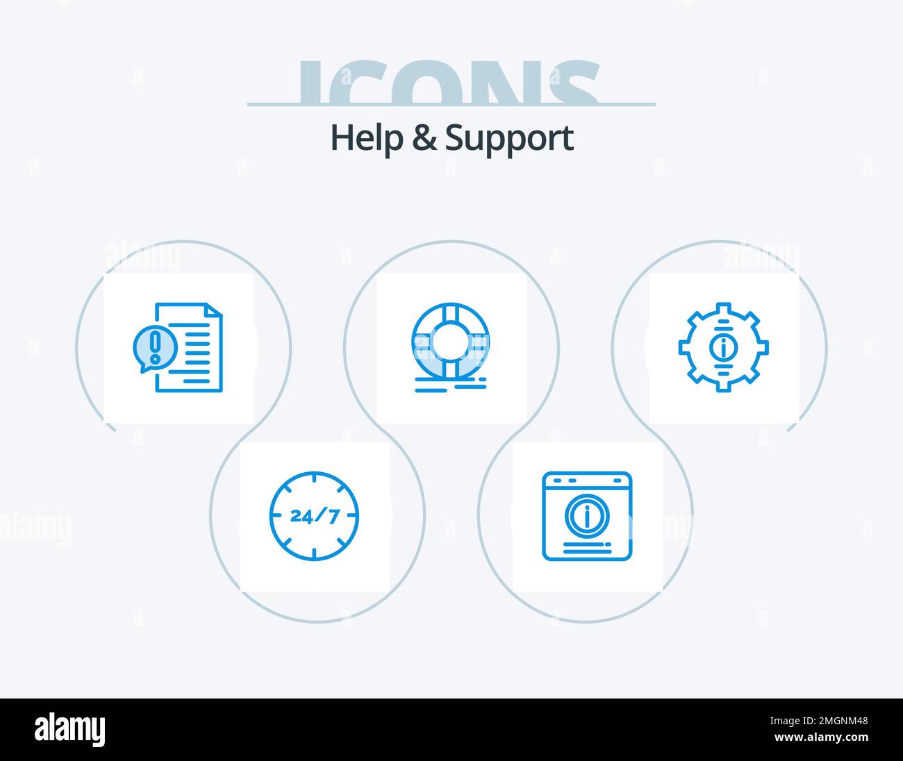 Hilfe Und Support Blaues Symbolpaket 5 Symboldesign. rettungsring