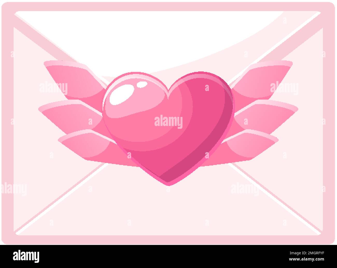 Vektorumschlag-Symbol mit Herz für Valentinstag Stock Vektor