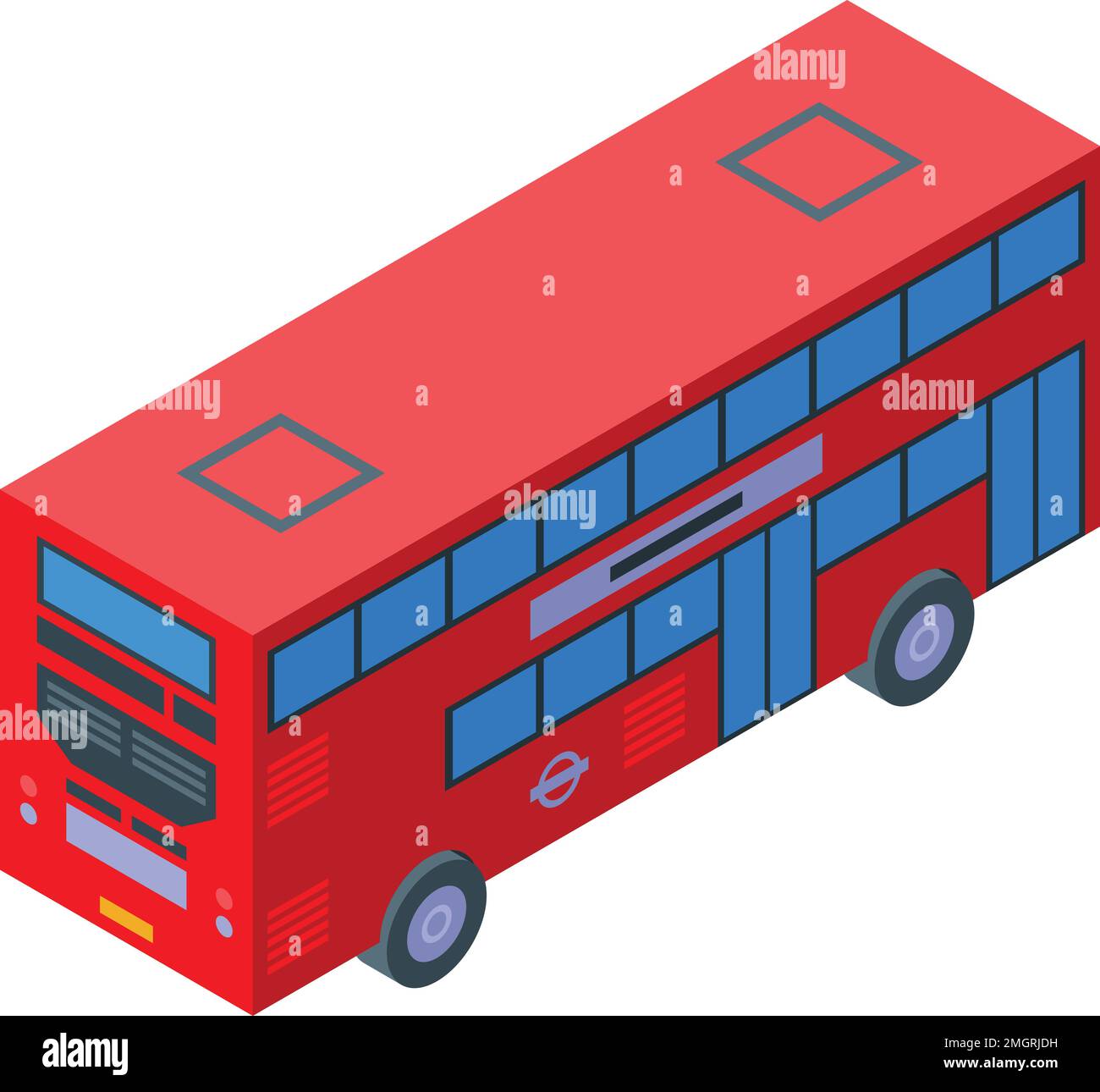 Isometrischer Vektor des Londoner Bus-Symbols. England Stadt. Alte Tour Stock Vektor