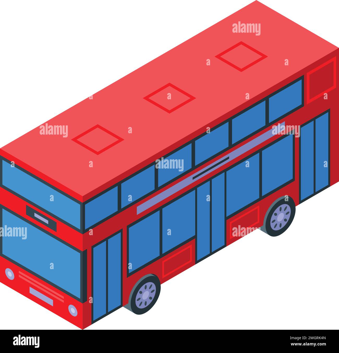 Isometrischer Vektor des englischen Bus-Symbols. Londoner Taxi. Alte Tour Stock Vektor