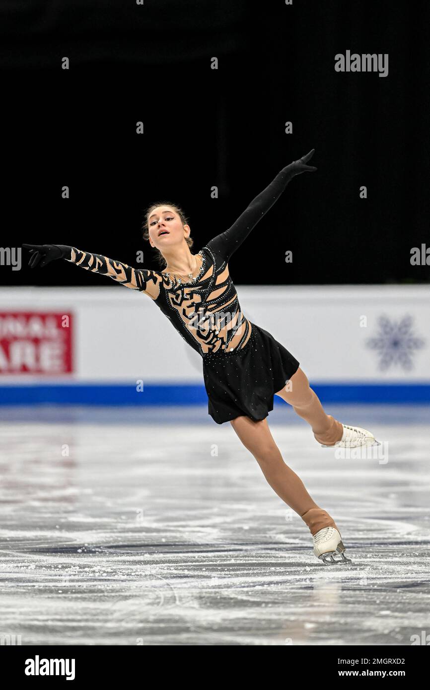 Alexandra MINTSIDOU (GRE), während des Women Short Program, bei der ISU European Figure Skating Championships 2023, in Espoo Metro Areena, am 26. Januar 2023 in Espoo, Finnland. Kredit: Raniero Corbelletti/AFLO/Alamy Live News Stockfoto