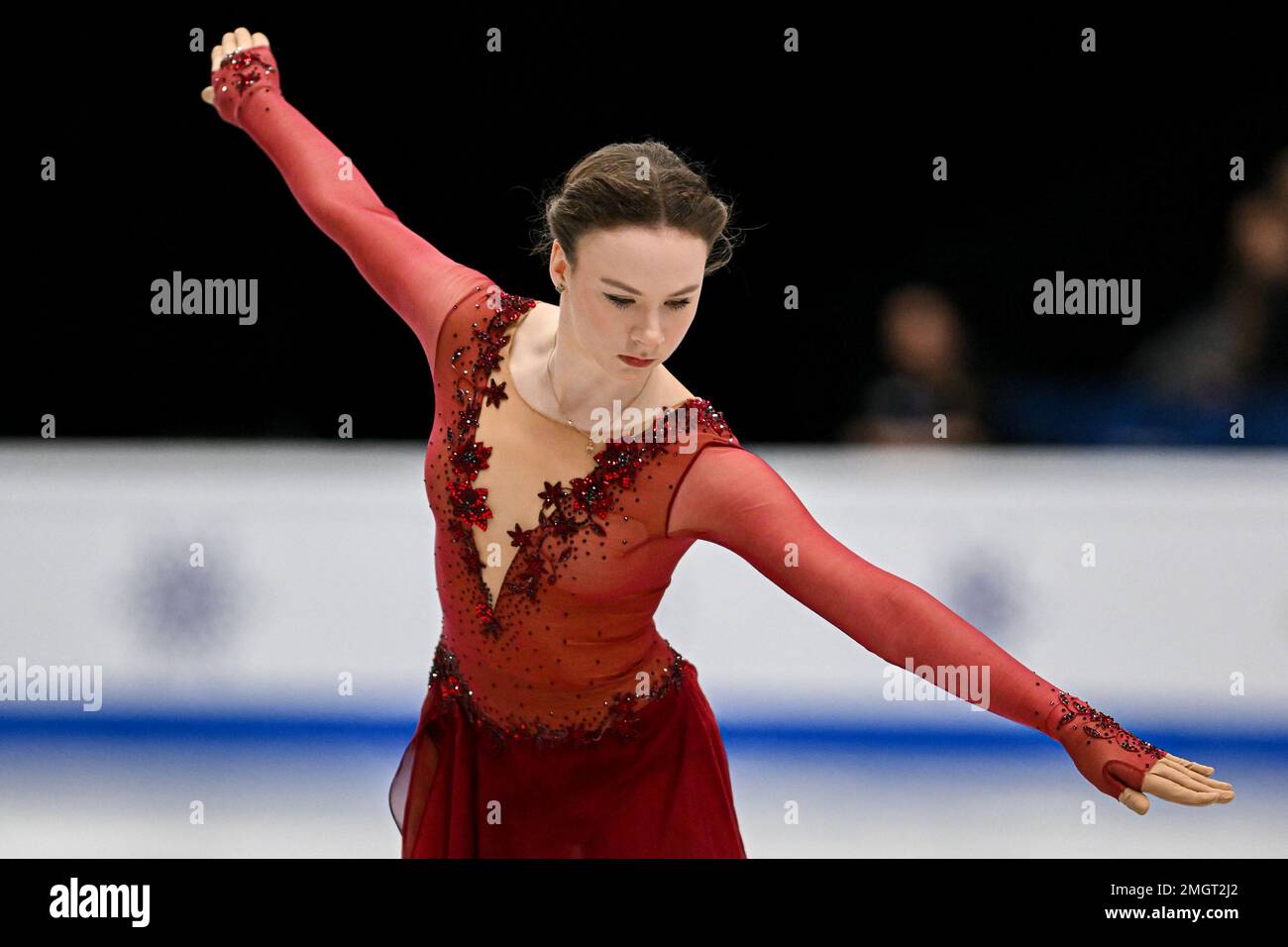 Anastasia GRACHEVA (MDA), während des Women Short Program, bei der ISU European Figure Skating Championships 2023, in Espoo Metro Areena, am 26. Januar 2023 in Espoo, Finnland. Kredit: Raniero Corbelletti/AFLO/Alamy Live News Stockfoto