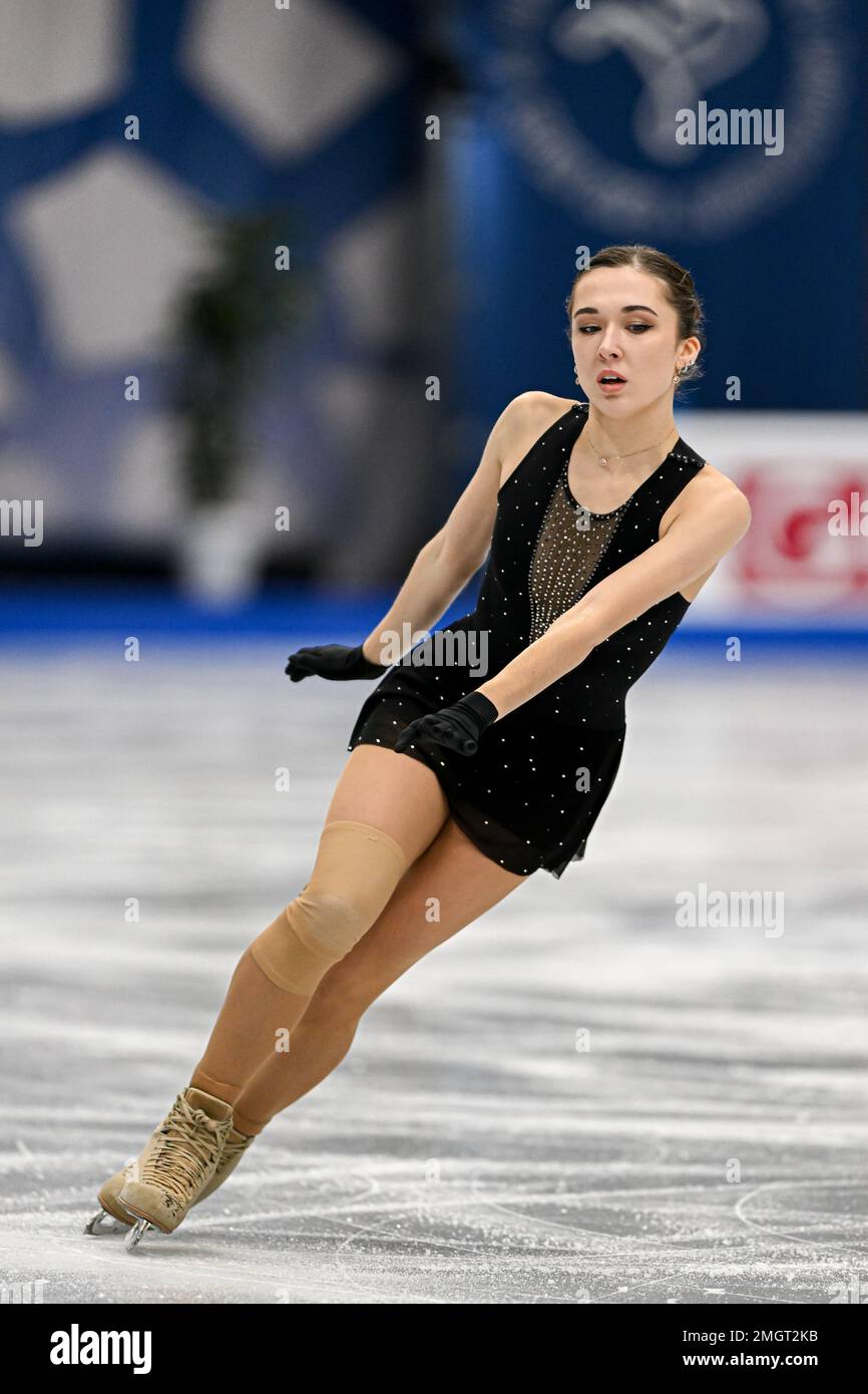 Anastasia GOZHVA (UKR), während des Women Short Program, bei der ISU European Figure Skating Championships 2023, in Espoo Metro Areena, am 26. Januar 2023 in Espoo, Finnland. Kredit: Raniero Corbelletti/AFLO/Alamy Live News Stockfoto
