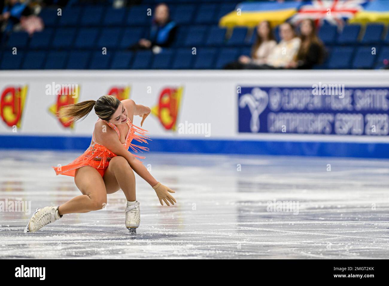 Nikola RYCHTARIKOVA (CZE), während des Women Short Program, bei der ISU European Figure Skating Championships 2023, in Espoo Metro Areena, am 26. Januar 2023 in Espoo, Finnland. Kredit: Raniero Corbelletti/AFLO/Alamy Live News Stockfoto