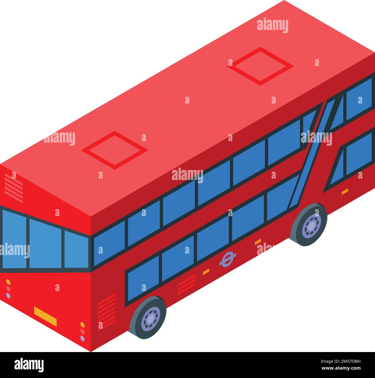 Isometrischer Vektor des England London Bus-Symbols. In die Altstadt. Tourtransport Stock Vektor
